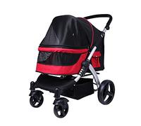 Poussette for Grand Chien for Grands Chiens, poussettes for Animaux de Compagnie, Poussette for Deux Chats, Poussette for Chien, Tissu Oxford, Alliage d'aluminium, Charge 30 kg(Red)