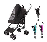 Poussette for Petit Chien avec Structure Parapluie légère for Petits Chiens, poussettes for Petits Chiens, Poussette for Animaux de Compagnie, Landau for Chats, Chiots et Chatons(Black a)