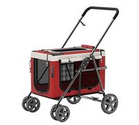 Poussette for petit chien de moins de 20 kg, poussettes for chiens de qualité supérieure for petits chiens, poussette for animaux de compagnie, poussettes sans fermeture éclair for chats/chiens, pouss