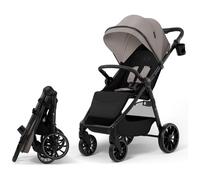 Poussette Kinderkraft GRANDE 2 canne pliable compacte bébé allongée grandes roues amorties 22 kg CLICK&FOLD beige