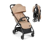 Poussette Ickle Bubba Aries Autofold - Conception ultra-légère, inclinaison multiposition et mécanisme de pliage automatique pratique, de la naissance à 22 kg (Biscuit)