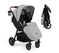 Poussette Ickle Bubba Stomp Stride Prime - De la naissance à 22 kg, siège extra-large, roues tout-terrain, habillage pluie, chauffe-pieds, porte-gobelet et plus encore (Gris perle)