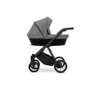 Kunert Ivento Poussette 2 en 1 avec cadre noir et style blanc (gris foncé)