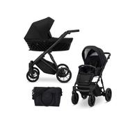 Kunert Ivento Poussette 2 en 1 avec cadre noir et style blanc (noir)