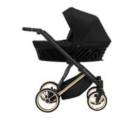 Kunert Ivento Poussette 2 en 1 de qualité supérieure avec cadre doré, cadre en aluminium, multicolore (noir)