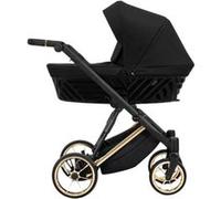 Kunert Ivento Poussette 2 en 1 de qualité supérieure avec cadre doré, cadre en aluminium, multicolore (noir)