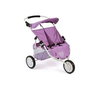 Poussette Jogger 3 Roues Pour Poupées Jumelles, Mélange Violet