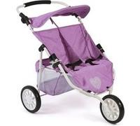 Poussette Jogger 3 roues pour poupées jumelles, Mélange violet G