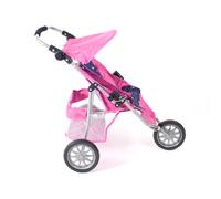 Poussette Jogger 3 Roues Pour Poupons Jumelles Rose TU