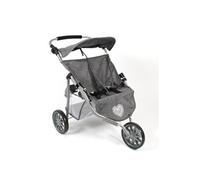 Poussette jogger pour poupées jumelles - jeans gris gris TU