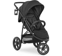 hauck Poussette 3 Roues Rapid 3R, Pneus Caoutchouc, Suspension et Position Allongée dès la Naissance jusqu’à 22 kg, Protection UV 50+, Pliable, Guidon Réglable en Hauteur avec Porte-Gobelet - Noir