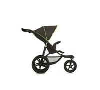 Hauck Poussette Runner 3 roues – grandes roues pneumatiques, pliable, jusqu'à 22 kg – Noir/Jaune fluo