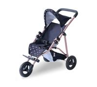 Poussette jogging poupée - Teamson Kids - canopy réglable noir