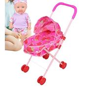Poussette Jouet - Poussette Pouponnette avec Toit Anti-UV, Pliable Jeu d'Imitation - pour Filles Garçons Voyage Fête Anniversaire Maison