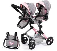 Poussette jumeaux - BAYER DESIGN - 26233AA - Réglable - Pliable - Panier intégré