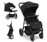 Poussette KikkaBoo LUCY, poussette bébé, jusqu'à 22 kg, poussette légère, pliable et compacte, noire