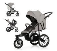 Kinderkraft Poussette sportive HELSI 2 Jogger 3 roues, Dès la naissance jusqu'à 27 kg, Gris