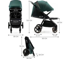 Poussette Kinderkraft légère MITZY Jade Green