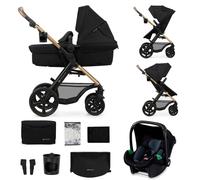 Poussette Kinderkraft Moov 2 3 En 1 Avec Siège 2 En 1 Transformable, Mink Pro I-size, Travel System Et Roues Increvables Noir TU