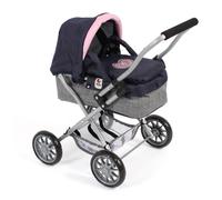 Poussette landeau pour poupée smarty gris et bleu TU