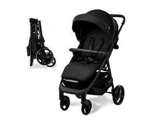 Poussette légère, compacte et sûre jusqu'à 22 kg | Dossier inclinable, capote extensible, grand panier et design élégant pour le confort de votre bébé et votre tranquillité d'esprit | Iconic noir