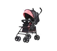 Poussette légère compacte facile à plier avec dossier réglable noir rose