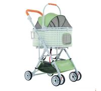 Poussette légère et pliable avec auvent amovible, panier en filet porte-gobelet, roues en caoutchouc résistant à l'usure à 360 °, mini pour petits chiens et chats, sac de transport pour plusieurs