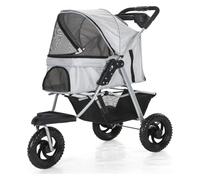 Poussette légère pour animal de compagnie - Roulement fluide avec grandes roues pour chiens et chats de petite et moyenne taille, idéale pour les promenades en plein air