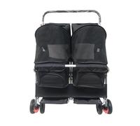 Poussette légère pour animaux de compagnie Chariot for animaux de compagnie à 2 places, chariot pliable portable pouvant être démonté et lavé, voiture élargie for chats et chiens pour chiens/chats en