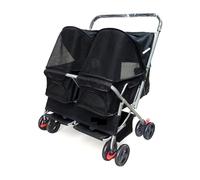 Poussette légère pour animaux de compagnie Chariot for animaux de compagnie à 2 places, chariot pliable portable pouvant être démonté et lavé, voiture élargie for chats et chiens pour chiens/chats en