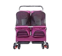Poussette légère pour animaux de compagnie Chariot for animaux de compagnie à 2 places, chariot pliable portable pouvant être démonté et lavé, voiture élargie for chats et chiens pour chiens/chats en