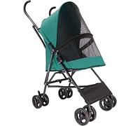 Poussette légère pour animaux de compagnie, pour chats, chiots et chatons, poussettes pour petits chiens, structure de parapluie, landaus respirants pour chiens de petite taille (vert) (vert)