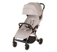 Poussette légère pour bébé dès la naissance, poussette pliable automatique à une main, capote UPF50+ avec fenêtre, dossier inclinable et suspension - Asalvo PLIS PLAS Beige