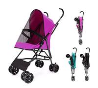 Poussette légère pour chat et chat - Poussette légère pour petits chiens, poussettes pour petits chiens - Poussette pour animaux de compagnie - Poussette de transport pour chats, chiots et chatons