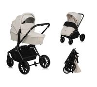 Lionelo Poussette 2en1 MIKA PLUS 0-48 mois, jusqu'à 22 kg, nacelle jusqu'à 9 kg, roues 360° Beige