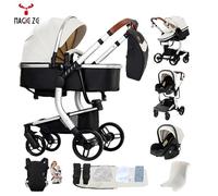 Poussette Magic ZC Pousette 3 en 1 Cuir PU imperméable Poussette bebe Pousette Poussette trio Grand espace de rangement Sept