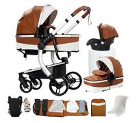 Poussette Magic Zc Poussette 3 En 1 Poussette Combinées Poussette Pliable Poussette Pour Nouveau-Né Cuir Pu Sac À Main Porte-Bébé