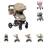 Poussette Moni Gigi nacelle convertible siège sport sac à langer porte-boisson, coloris:beige