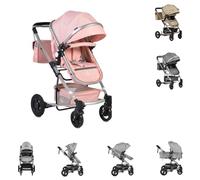 Poussette Moni Gigi nacelle convertible siège sport sac à langer porte-boisson, coloris:rose