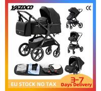Poussette multifonction 3 en 1 avec siège auto et panier de couchage, poussette légère pour bébé, poussette compacte pliable 530 black