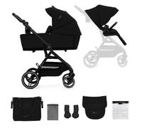 Poussette multifonctionnelle 2 en 1 Kinderkraft YOXI, Légère et maniable, Imperméable avec filtre UPF50+, Jusqu'à 4 ans, Noir