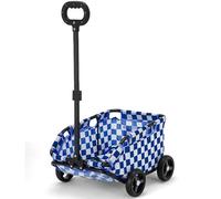 Poussette pliable 3 en 1 pour animal domestique avec support roulant léger, pliage rapide d'une main, poignée rotative à 360 degrés pour les petits chiens et chats