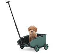 Poussette pliable à 4 roues pour chien - Poussette pour voyage, shopping, marche, jeu pour petits chiens et chats, jusqu'à 6 kg, entrée sans fermeture éclair, pliage facile d'une main, pneus de