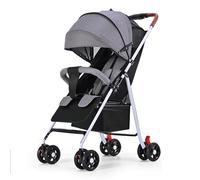 Poussette Pliable For Bébé Avec Harnais De Sécurité À 5 Points, Dossier Réglable Et Système De Verrouillage Rapide, Poussette De Voyage Compacte For Avion(Gray)