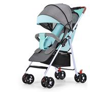 Poussette Pliable For Bébé Avec Harnais De Sécurité À 5 Points, Dossier Réglable Et Système De Verrouillage Rapide, Poussette De Voyage Compacte For Avion(Green)