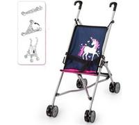 Poussette pour poupée licorne pliable - BAYER DESIGN - Convient pour poupées jusqu'à 46cm - Doubles roues