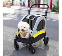 Poussette Pliable pour Chien et Chat - BingoPaw - avec Roues Amovibles - Boîte Transport pour Petit Animaux en Maille