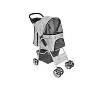 vidaXL Poussette pliable pour chiens, chats et chiots – Voyage extérieur – Gris