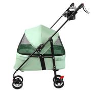 Poussette pliable pour chiens et chats 3 en 1 - Capacité max. 20 kg - en Acier et EVA - avec Sac de transport amovible - Buggy Chariot pour petits animaux jusqu'à 20 kg-50 x 70 x 95 cm (vert menthe)