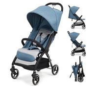 Poussette pliable pour enfants dès la naissance jusqu'à 22 kg avec fonction allongée, porte-abreuvoir, pneus EVA, poussette ultra légère